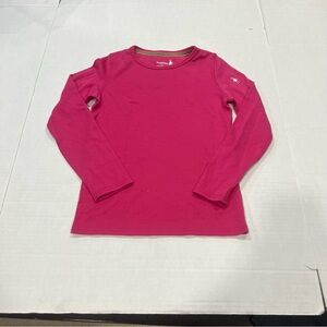 Smartwool Vibrant Pink Kids Long Sleeve Tee